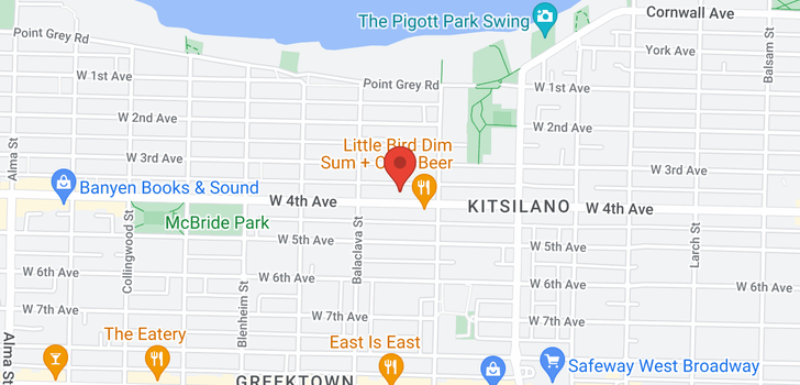 map of 408 3023 W 4TH AVENUE